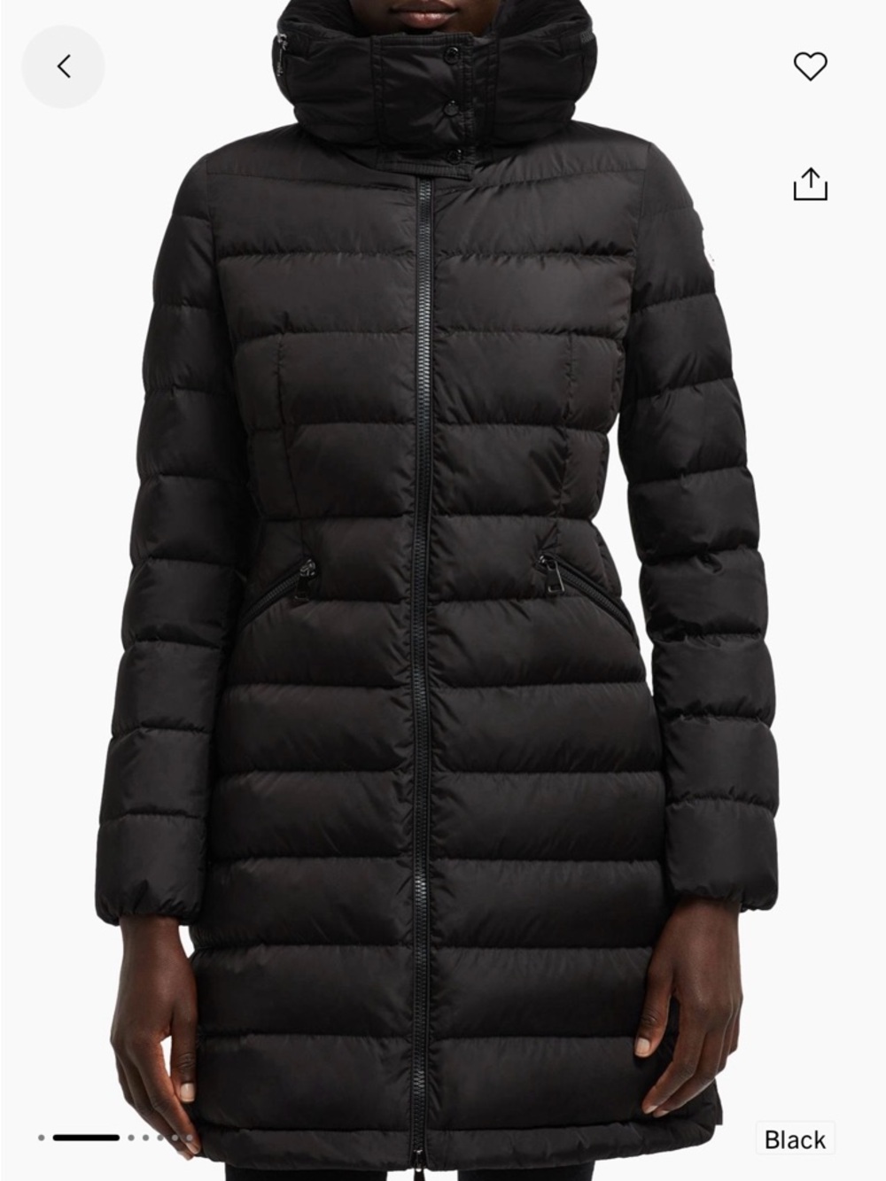 Moncler Flammette High Neck Long Down Puffer Coat Jacket Black Size 0